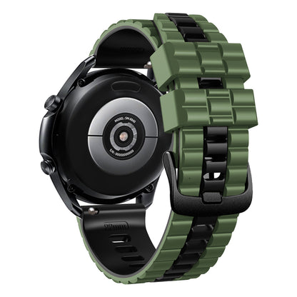 For Huawei Watch Buds / GT3 SE / GT3 Pro 46mm Dual Color Watch Band 22mm Wave Grain Silicone Wrist Strap