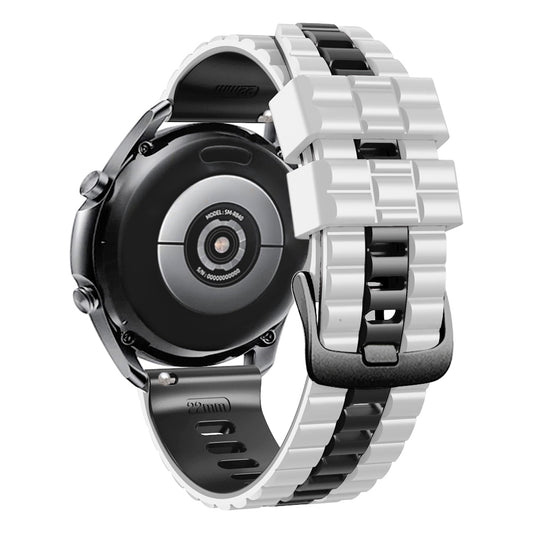 For Huawei Watch Buds / GT3 SE / GT3 Pro 46mm Dual Color Watch Band 22mm Wave Grain Silicone Wrist Strap