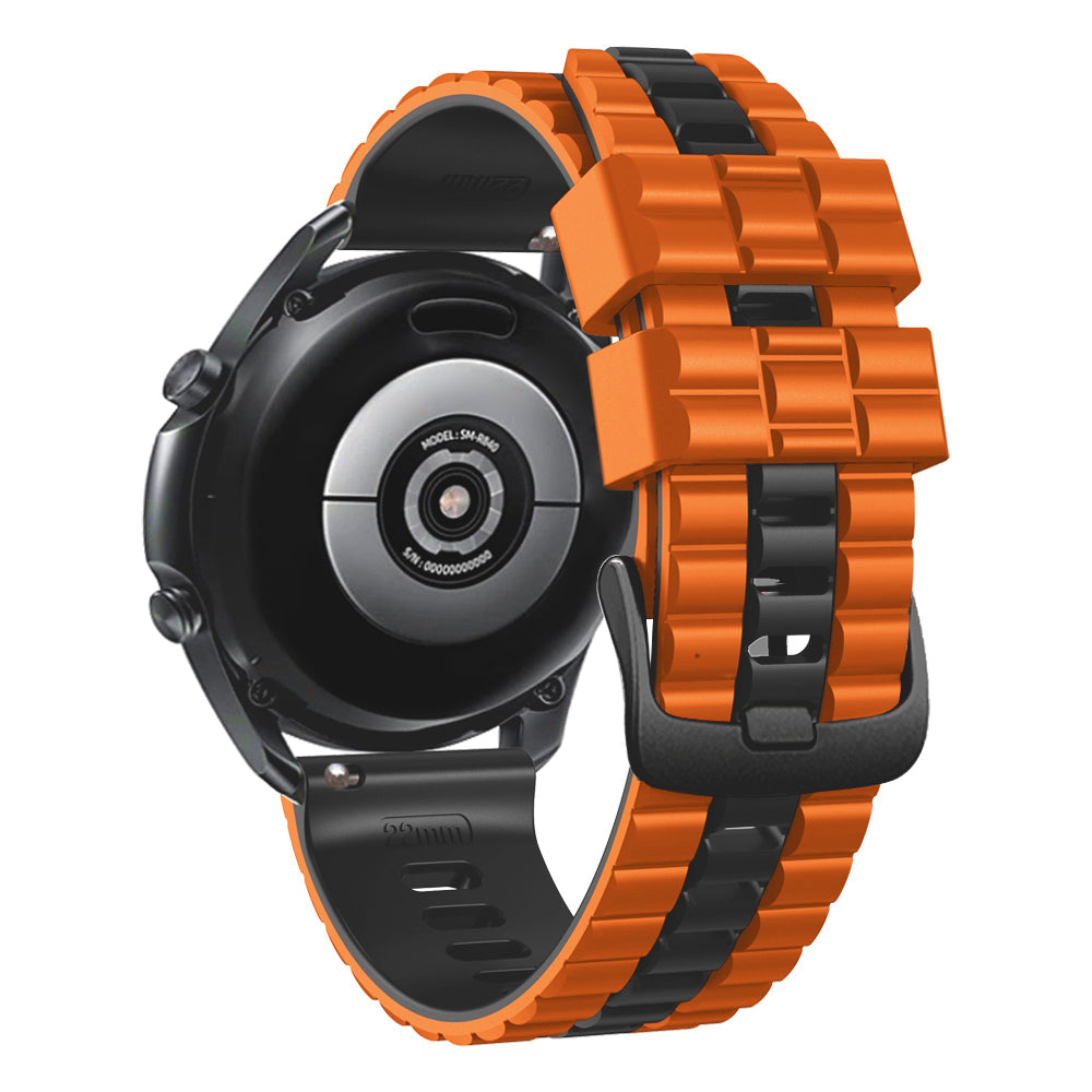 For Huawei Watch Buds / GT3 SE / GT3 Pro 46mm Dual Color Watch Band 22mm Wave Grain Silicone Wrist Strap