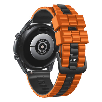 For Huawei Watch Buds / GT3 SE / GT3 Pro 46mm Dual Color Watch Band 22mm Wave Grain Silicone Wrist Strap