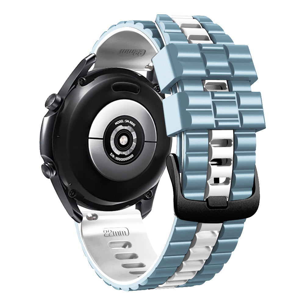 For Huawei Watch Buds / GT3 SE / GT3 Pro 46mm Dual Color Watch Band 22mm Wave Grain Silicone Wrist Strap