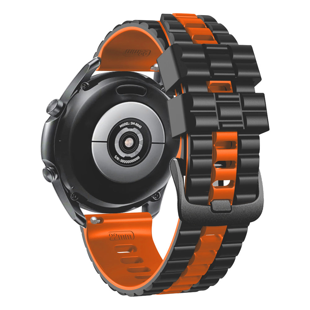 For Huawei Watch Buds / GT3 SE / GT3 Pro 46mm Dual Color Watch Band 22mm Wave Grain Silicone Wrist Strap