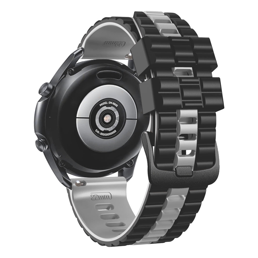 For Huawei Watch Buds / GT3 SE / GT3 Pro 46mm Dual Color Watch Band 22mm Wave Grain Silicone Wrist Strap