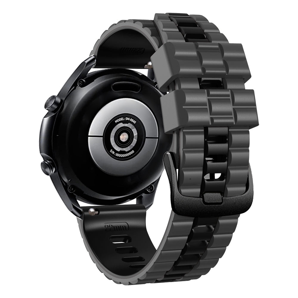For Huawei Watch Buds / GT3 SE / GT3 Pro 46mm Dual Color Watch Band 22mm Wave Grain Silicone Wrist Strap