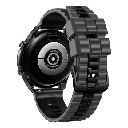 For Huawei Watch Buds / GT3 SE / GT3 Pro 46mm Dual Color Watch Band 22mm Wave Grain Silicone Wrist Strap
