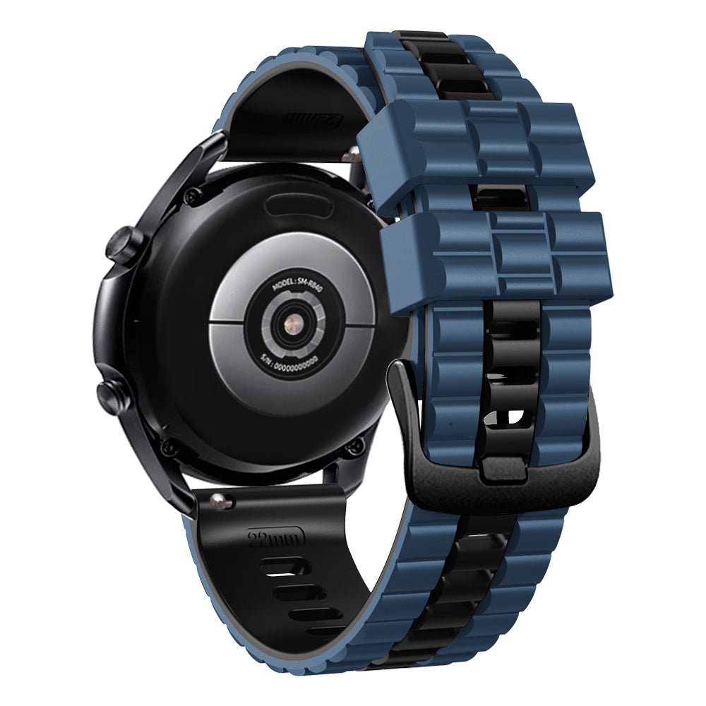 For Huawei Watch Buds / GT3 SE / GT3 Pro 46mm Dual Color Watch Band 22mm Wave Grain Silicone Wrist Strap
