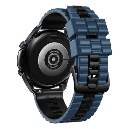 For Huawei Watch Buds / GT3 SE / GT3 Pro 46mm Dual Color Watch Band 22mm Wave Grain Silicone Wrist Strap