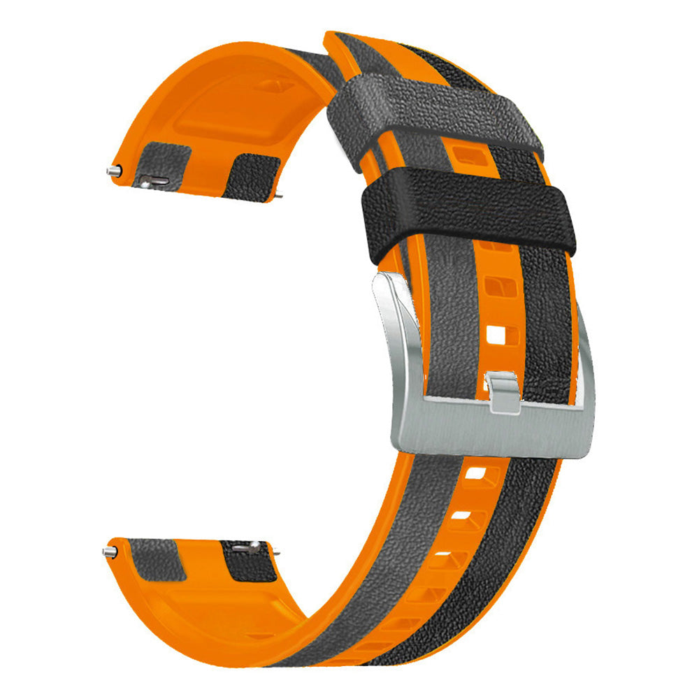 For Huawei Watch Buds / GT 3 SE / GT 3 Pro Three Color Design Leather Coated Silicone Wrist Band 22mm Replacement Watch Strap