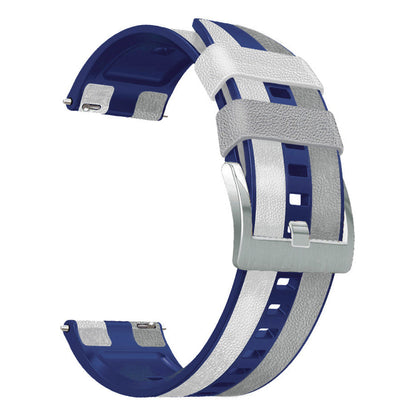 For Huawei Watch Buds / GT 3 SE / GT 3 Pro Three Color Design Leather Coated Silicone Wrist Band 22mm Replacement Watch Strap