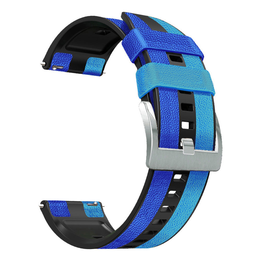 For Huawei Watch Buds / GT 3 SE / GT 3 Pro Three Color Design Leather Coated Silicone Wrist Band 22mm Replacement Watch Strap