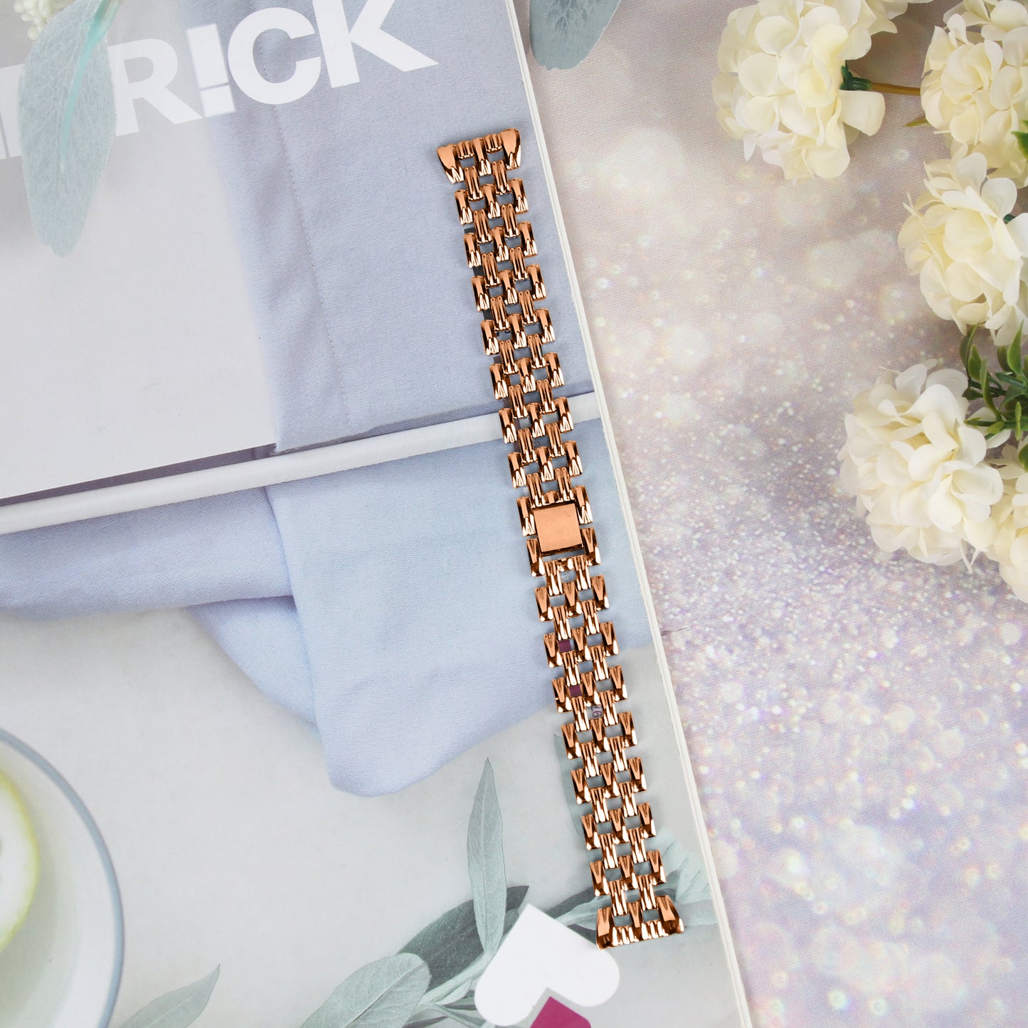 Stainless Steel Watch Band for Samsung Galaxy Watch4 Active 40mm 44mm / Watch4 Classic 42mm 46mm , 20mm Hollow 5 Beads Metal Strap