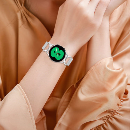 For Samsung Galaxy Watch 3 41mm / Watch6 40mm 44mm / Watch6 Classic 43mm 47mm / Watch 5 40mm 44mm / Watch4 40mm 44mm Leather Watch Band 20mm Wrist Strap with Silver Buckle