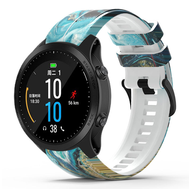 For Garmin Forerunner 965 / 955 / 945 / 935 Quick Release Watch Band Silicone Printed Pattern Replacement Strap