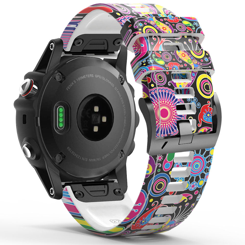 For Garmin Forerunner 965 / 955 / 945 / 935 Quick Release Watch Band Silicone Printed Pattern Replacement Strap