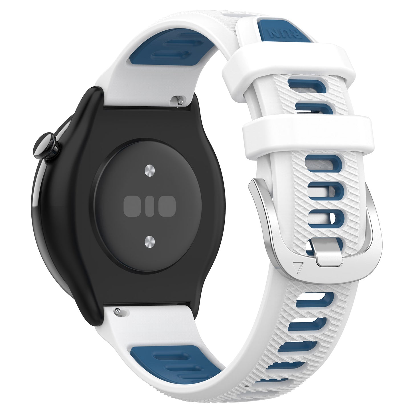 22mm Watch Band for Garmin Forerunner 265 / Honor Watch GS 3i , Silicone Cross Stripe Dual-color Strap Replacement