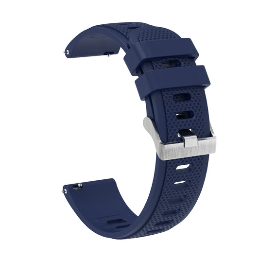 Silicone Watch Band for Garmin Forerunner 645 / Samsung Galaxy Watch3 41mm , 20mm Textured Strap with Silver Buckle