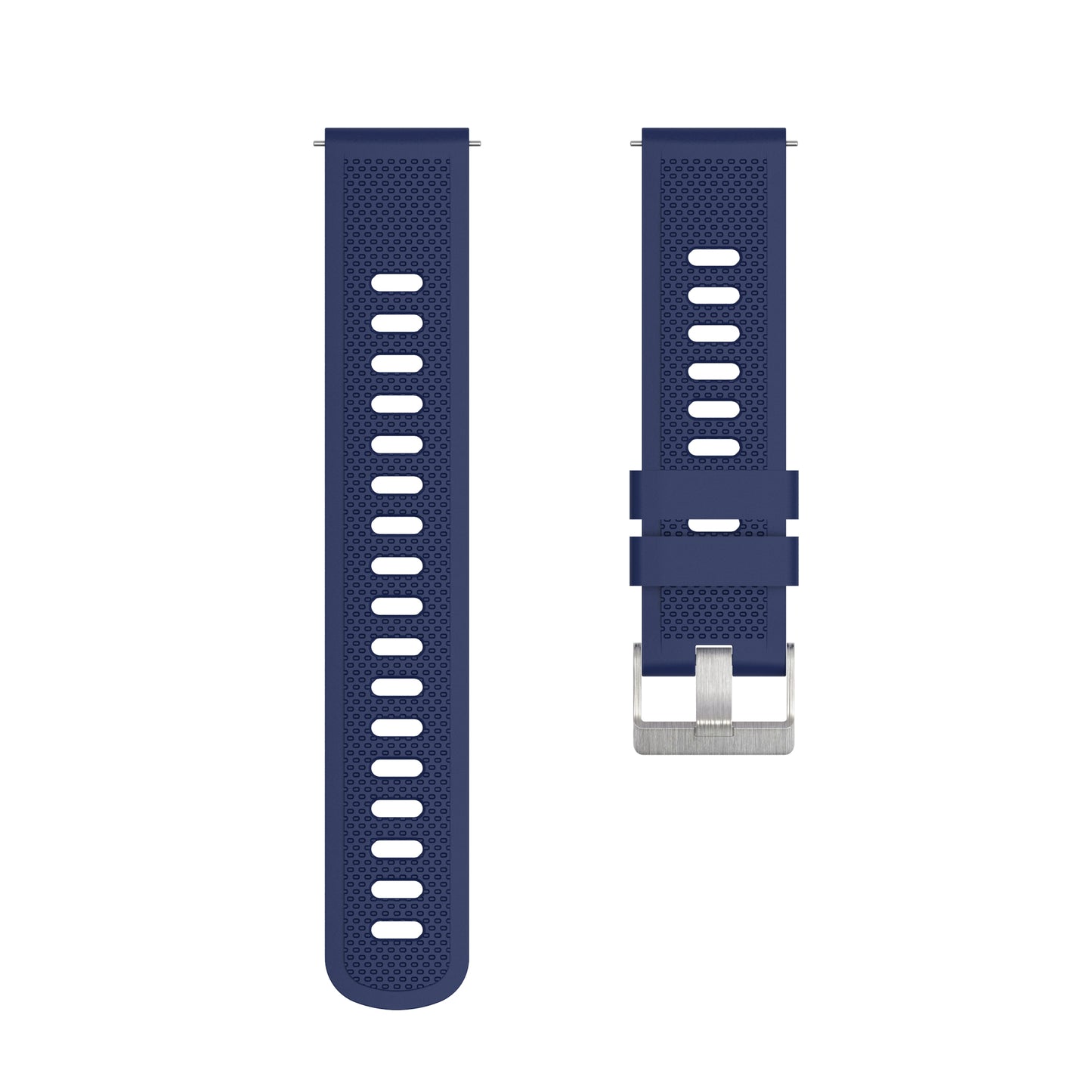 Silicone Watch Band for Garmin Forerunner 645 / Samsung Galaxy Watch3 41mm , 20mm Textured Strap with Silver Buckle