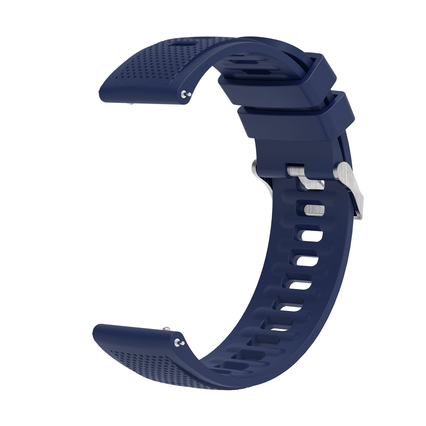 Silicone Watch Band for Garmin Forerunner 645 / Samsung Galaxy Watch3 41mm , 20mm Textured Strap with Silver Buckle