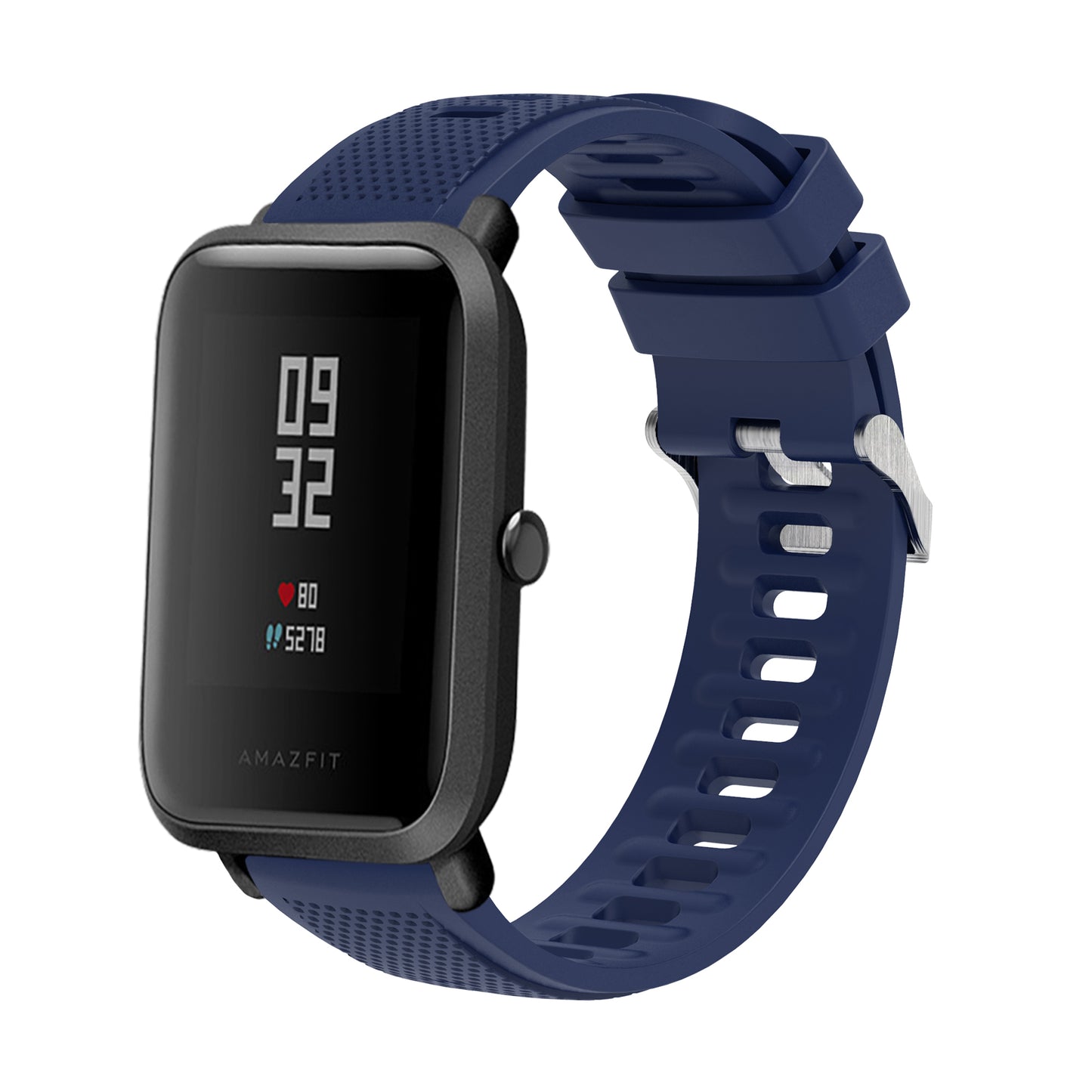 Silicone Watch Band for Garmin Forerunner 645 / Samsung Galaxy Watch3 41mm , 20mm Textured Strap with Silver Buckle