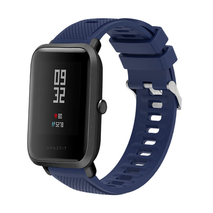 Silicone Watch Band for Garmin Forerunner 645 / Samsung Galaxy Watch3 41mm , 20mm Textured Strap with Silver Buckle