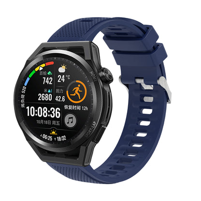 Silicone Watch Band for Garmin Forerunner 645 / Samsung Galaxy Watch3 41mm , 20mm Textured Strap with Silver Buckle