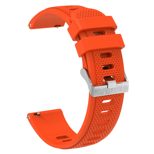 Silicone Watch Band for Garmin Forerunner 645 / Samsung Galaxy Watch3 41mm , 20mm Textured Strap with Silver Buckle