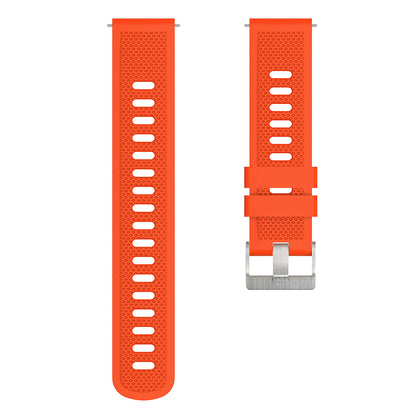 Silicone Watch Band for Garmin Forerunner 645 / Samsung Galaxy Watch3 41mm , 20mm Textured Strap with Silver Buckle