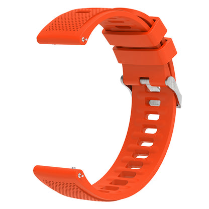 Silicone Watch Band for Garmin Forerunner 645 / Samsung Galaxy Watch3 41mm , 20mm Textured Strap with Silver Buckle