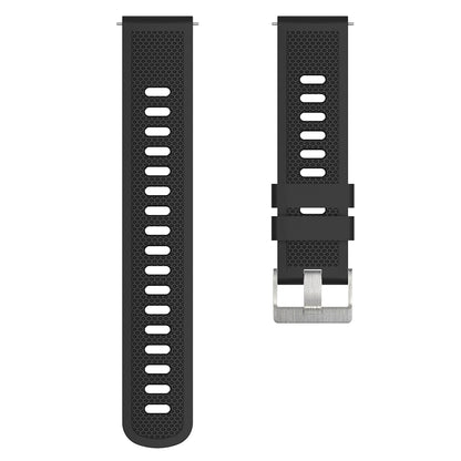 Silicone Watch Band for Garmin Forerunner 645 / Samsung Galaxy Watch3 41mm , 20mm Textured Strap with Silver Buckle