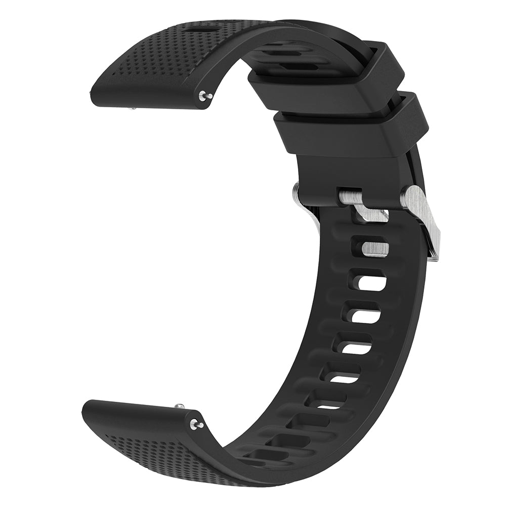 Silicone Watch Band for Garmin Forerunner 645 / Samsung Galaxy Watch3 41mm , 20mm Textured Strap with Silver Buckle