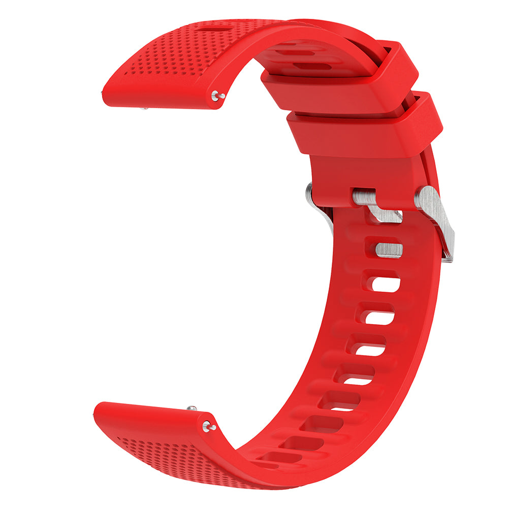Silicone Watch Band for Garmin Forerunner 645 / Samsung Galaxy Watch3 41mm , 20mm Textured Strap with Silver Buckle