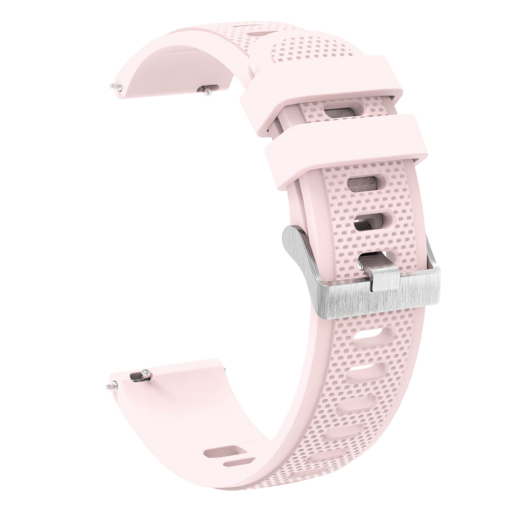 Silicone Watch Band for Garmin Forerunner 645 / Samsung Galaxy Watch3 41mm , 20mm Textured Strap with Silver Buckle
