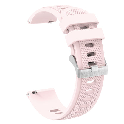 Silicone Watch Band for Garmin Forerunner 645 / Samsung Galaxy Watch3 41mm , 20mm Textured Strap with Silver Buckle