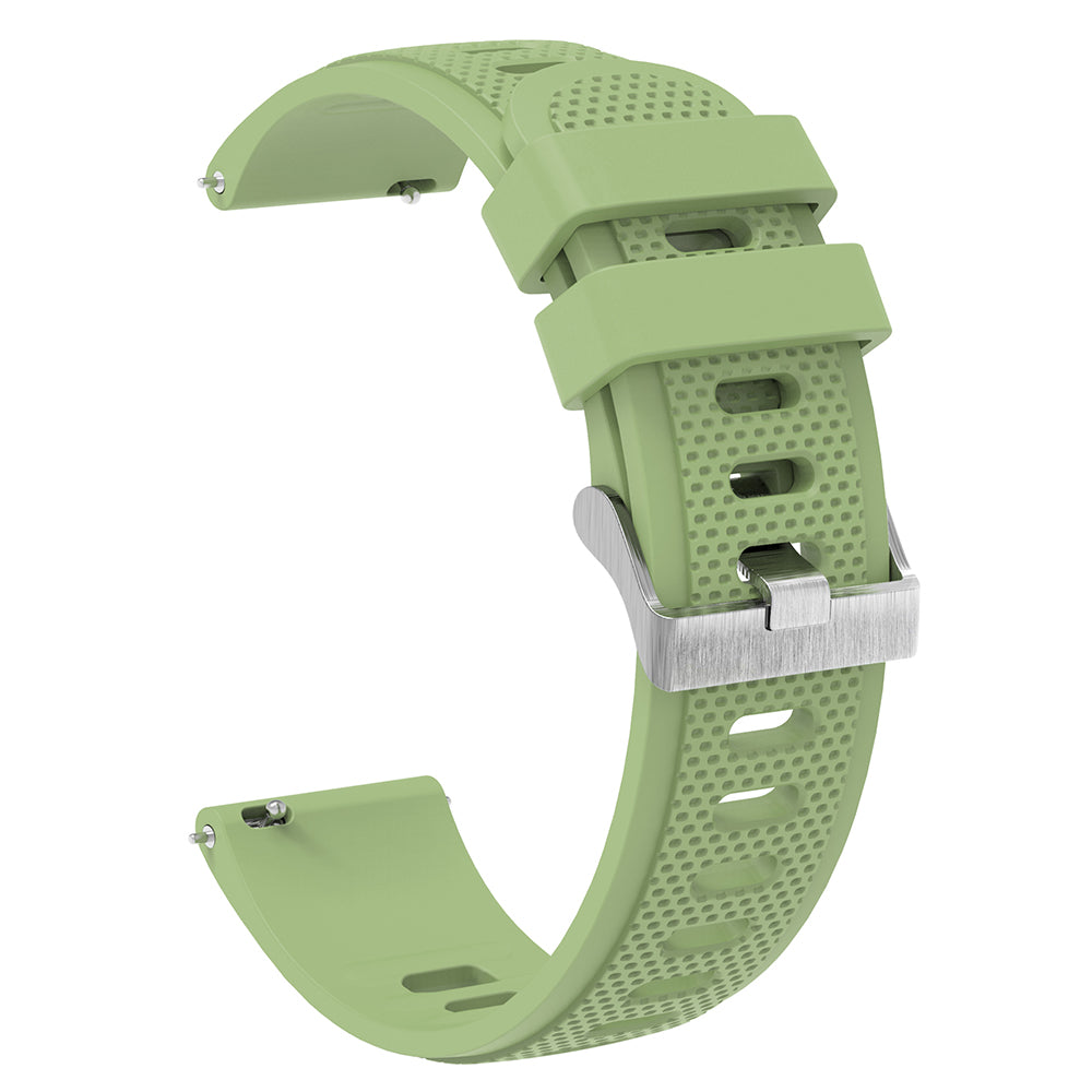 Silicone Watch Band for Garmin Forerunner 645 / Samsung Galaxy Watch3 41mm , 20mm Textured Strap with Silver Buckle
