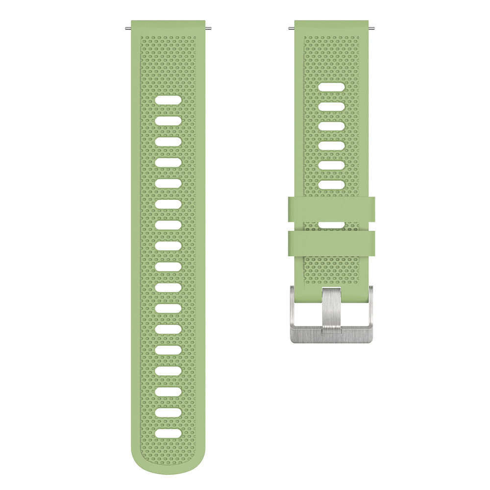 Silicone Watch Band for Garmin Forerunner 645 / Samsung Galaxy Watch3 41mm , 20mm Textured Strap with Silver Buckle