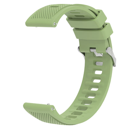 Silicone Watch Band for Garmin Forerunner 645 / Samsung Galaxy Watch3 41mm , 20mm Textured Strap with Silver Buckle