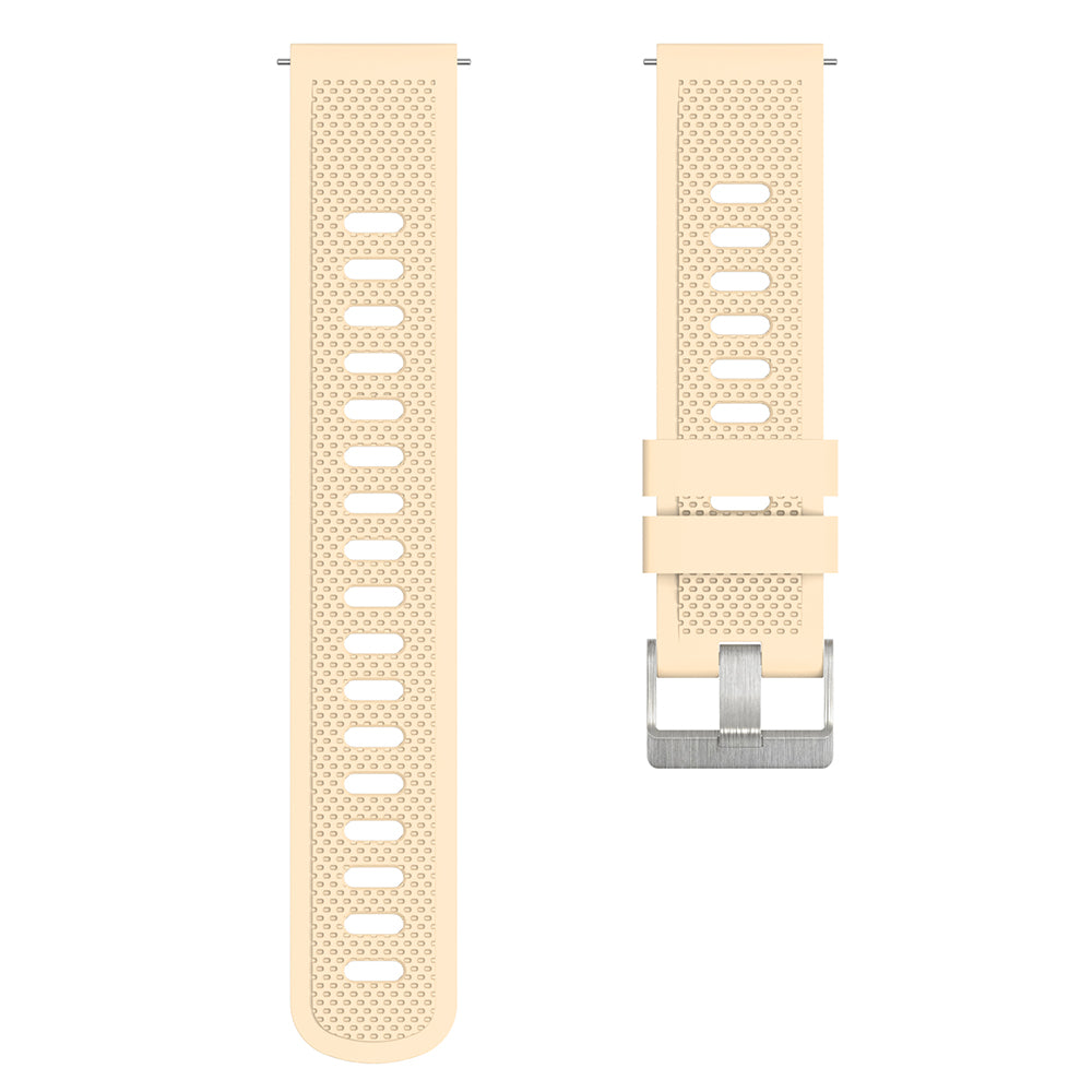 Silicone Watch Band for Garmin Forerunner 645 / Samsung Galaxy Watch3 41mm , 20mm Textured Strap with Silver Buckle
