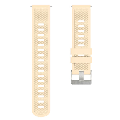 Silicone Watch Band for Garmin Forerunner 645 / Samsung Galaxy Watch3 41mm , 20mm Textured Strap with Silver Buckle