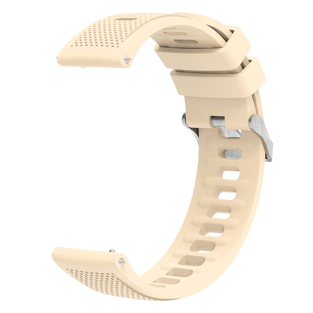 Silicone Watch Band for Garmin Forerunner 645 / Samsung Galaxy Watch3 41mm , 20mm Textured Strap with Silver Buckle