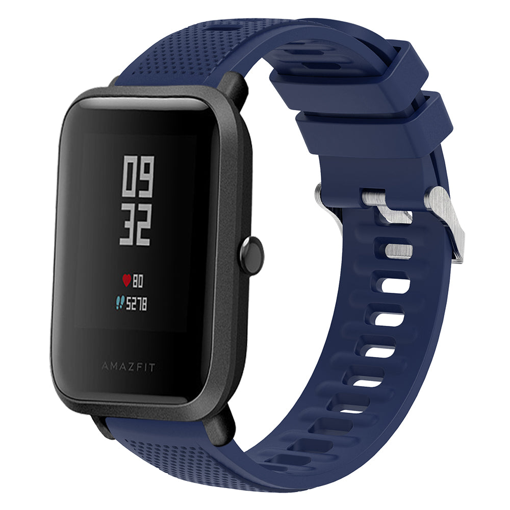 For Samsung Galaxy Watch3 45mm / Galaxy Watch 46mm / Huami Amazfit Pace Silicone Watch Band Textured 22mm Wrist Strap