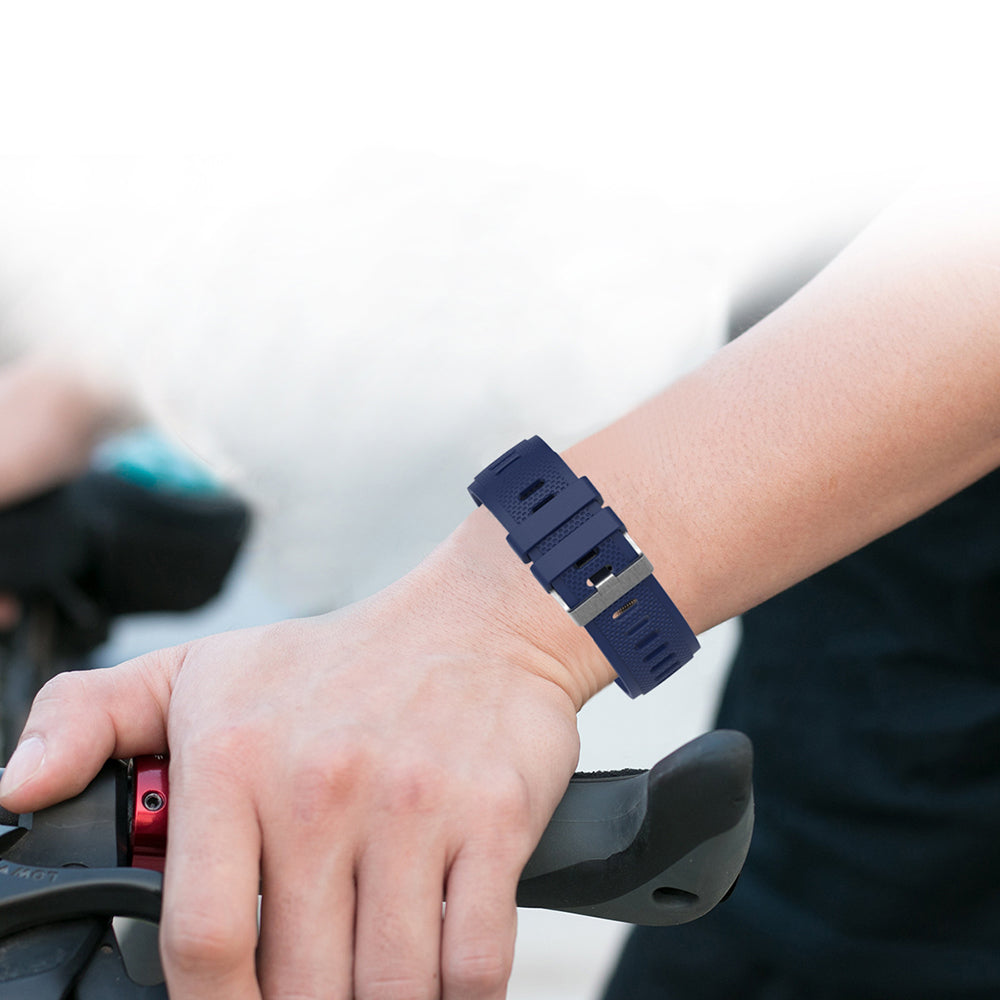 For Samsung Galaxy Watch3 45mm / Galaxy Watch 46mm / Huami Amazfit Pace Silicone Watch Band Textured 22mm Wrist Strap