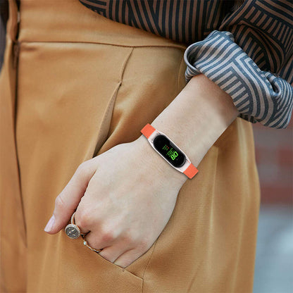 For Xiaomi Smart Band 8 Watch Bands Genuine Cowhide Leather Straps with Silver Watch Case
