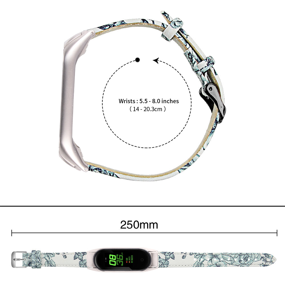 For Xiaomi Smart Band 8 Watch Bands Genuine Cowhide Leather Straps with Silver Watch Case