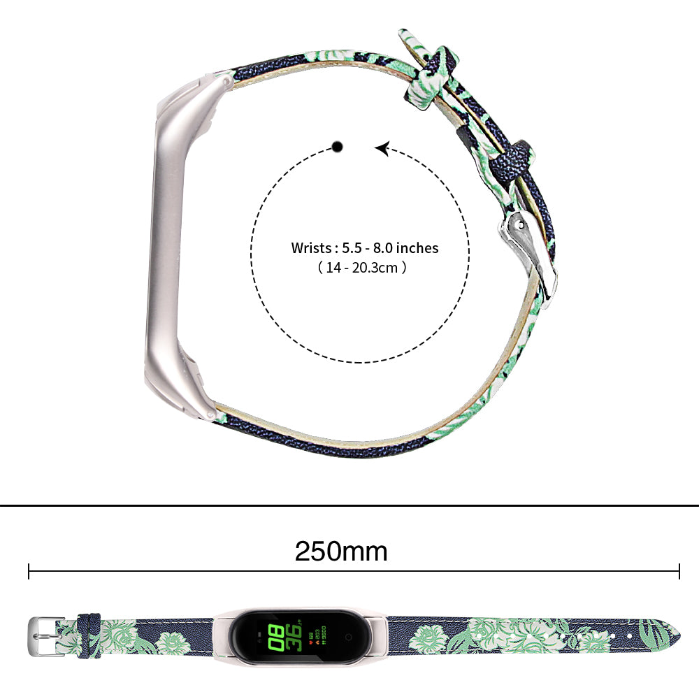 For Xiaomi Smart Band 8 Watch Bands Genuine Cowhide Leather Straps with Silver Watch Case