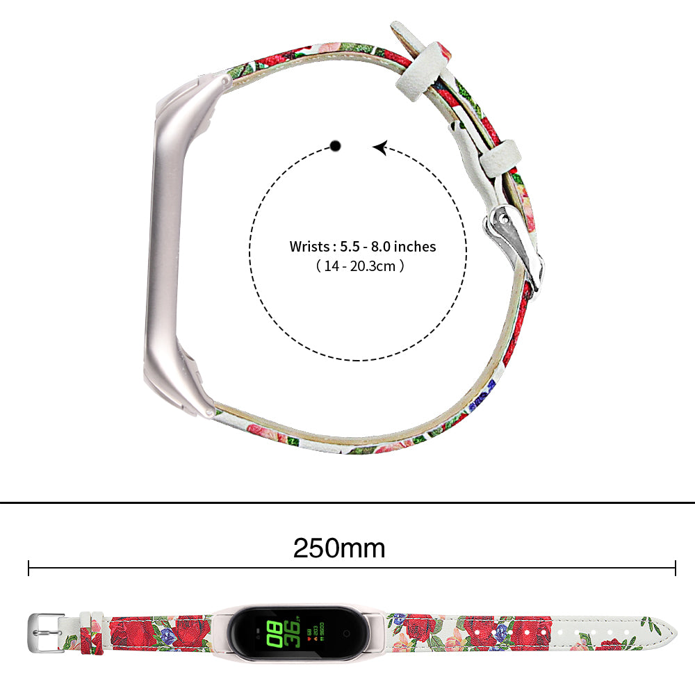 For Xiaomi Smart Band 8 Watch Bands Genuine Cowhide Leather Straps with Silver Watch Case