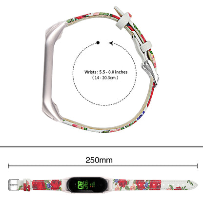 For Xiaomi Smart Band 8 Watch Bands Genuine Cowhide Leather Straps with Silver Watch Case