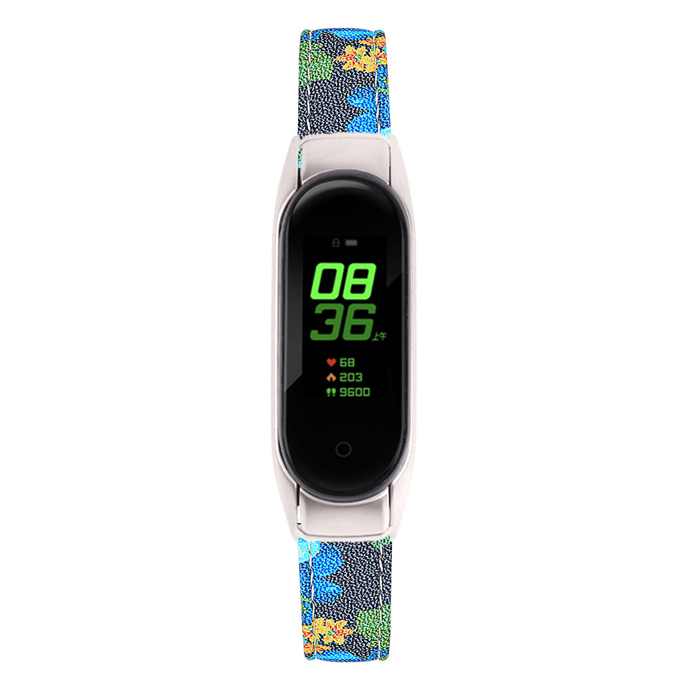 For Xiaomi Smart Band 8 Watch Bands Genuine Cowhide Leather Straps with Silver Watch Case