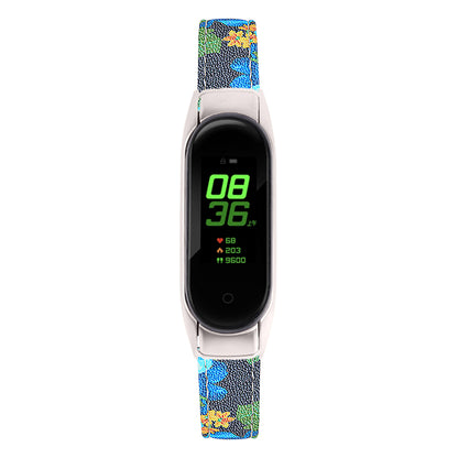 For Xiaomi Smart Band 8 Watch Bands Genuine Cowhide Leather Straps with Silver Watch Case