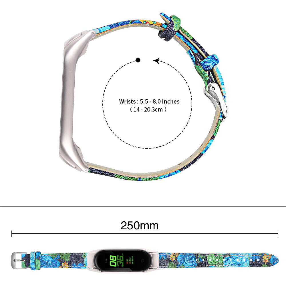 For Xiaomi Smart Band 8 Watch Bands Genuine Cowhide Leather Straps with Silver Watch Case