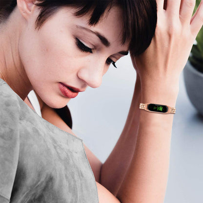 For Xiaomi Smart Band 8 Rhinestone Decor Stainless Steel  Strap Replacement Smartwatch Wrist Band